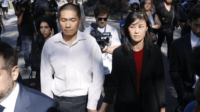 Linda Sun y su esposo. Foto: NBC   