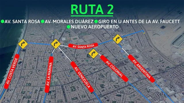 Ruta de acceso por la av. Santa Rosa. Foto: MTC    