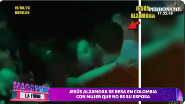 Jesús Alzamora besa a mujer que no es su esposa. Foto: Magaly TV, la firme.   