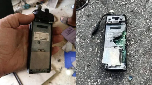 Así quedaron los walkie-talkies que explosionaron en varias zonas de Líbano. Foto: CNN   