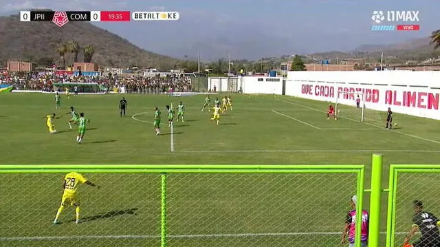 Así fue el gol en posición adelantada de Facundo Rodríguez para Juan Pablo II al minuto 18 del primer tiempo. Foto: captura de L1 MAX    