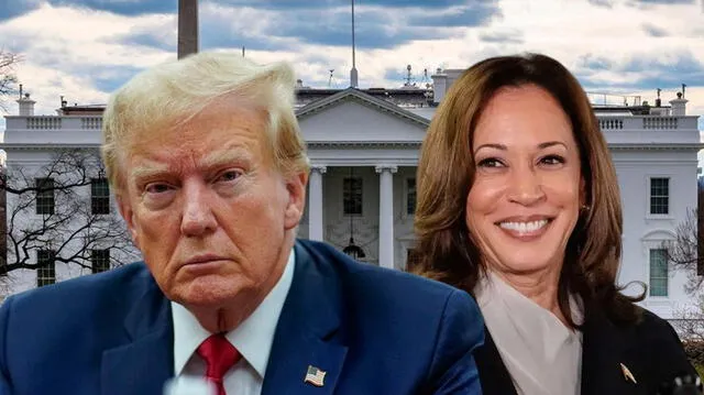  Las encuestas en los estados clave muestran una competencia extremadamente reñida entre Donald Trump y Kamala Harris. Foto: composición LR/AFP   