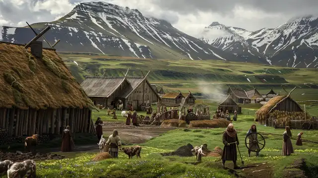 Los colonos vikingos dependían de la agricultura, ganadería y el comercio para sobrevivir en un entorno inicialmente fértil. Foto: Taller Vikingo Los colonos vikingos dependían de la agricultura, ganadería y el comercio para sobrevivir en un entorno inicialmente fértil. Foto: Taller Vikingo