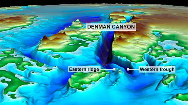 Los científicos detectaron un cañón de 3.500 metros bajo el glaciar Denman. Foto: Wikimedia Los científicos detectaron un cañón de 3.500 metros bajo el glaciar Denman. Foto: Wikimedia