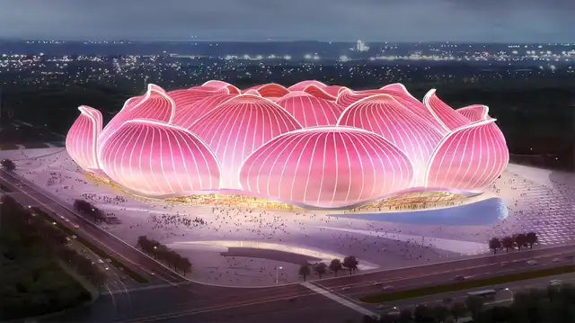  El proyecto inicial de China iba a tener la forma de una flor de loto. Foto: Times of India<br>    