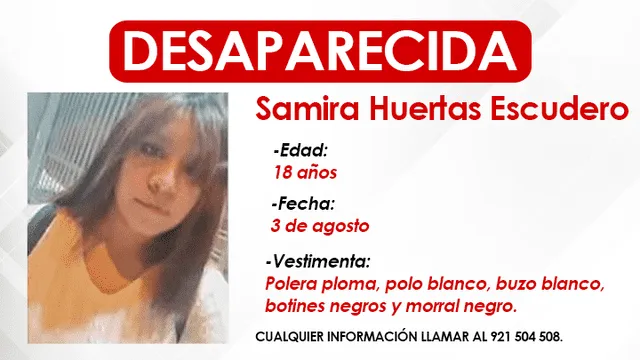 Samira Huertas Escudero es buscada por su familia tras su desaparición. Foto: composición LR