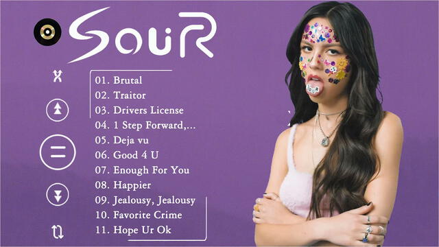 Estas son los nombres de las 11 canciones que conforman el disco "Sour" de Olivia Rodrigo. Foto: Olivia Rodrigo