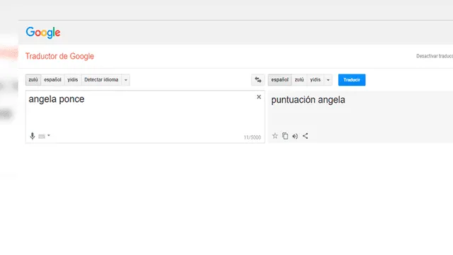 Google Translate: usuario consulta sobre 'Ángela Ponce' en el traductor y revela extraño mensaje [FOTOS] 