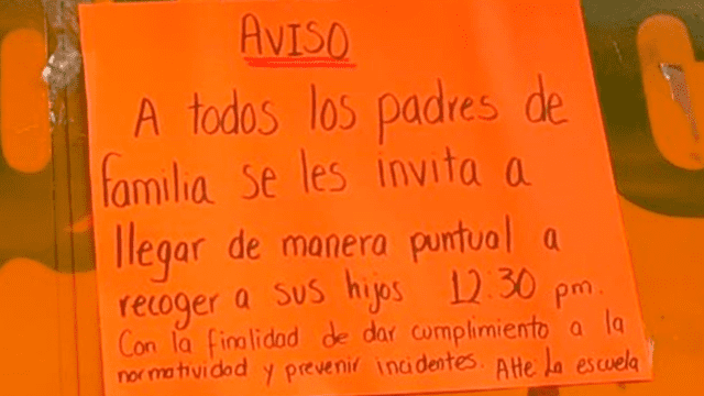 La escuela a la que asistía Fátima Cecilia ha preferido poner avisos. (Foto: Twitter)