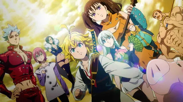 Los personajes principales del anime Nanatsu no taizai