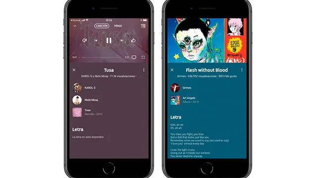 YouTube Music ya permite ver las letras de las canciones en Android e iOS