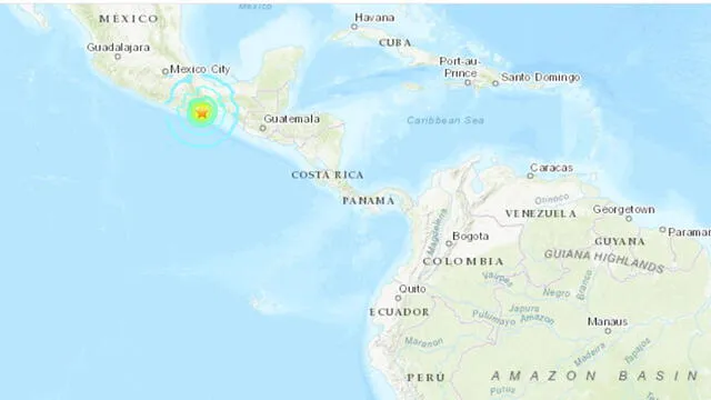 Epicentro del terremoto en México que genera alerta de tsunami en el Pacífico. USGS.
