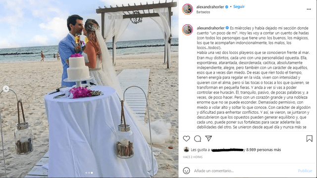 La periodista deportiva Alexandra Hörler se casó en Barbados. Foto: Alexandra Hörler/Instagram