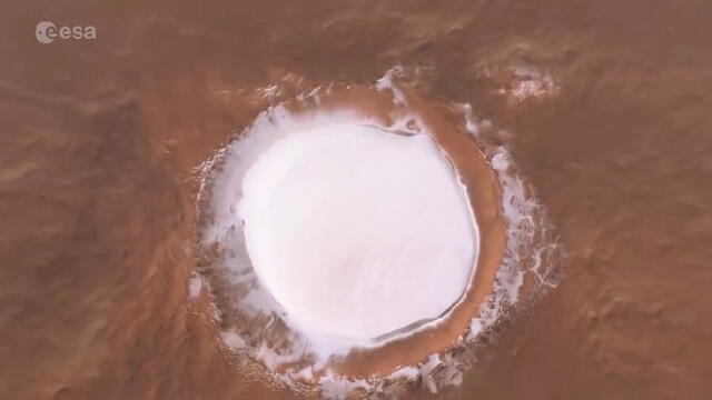 Cráter hallado en Marte tiene 82 kilómetros. Foto: Captura Video (ESA).