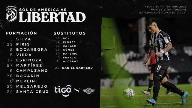 Libertad vs. Sol de América: alineaciones confirmadas. Foto: Libertad