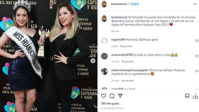 Lizet Soto festeja logros de su hija Alondra Huarac. Foto: Lizet Soto/Instagram.