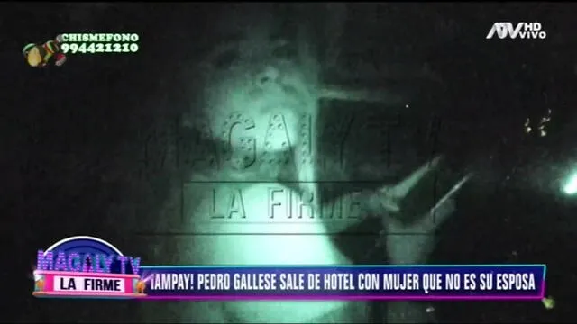 Lucero Jara junto a Pedro Gallese saliendo de un hotel limeño