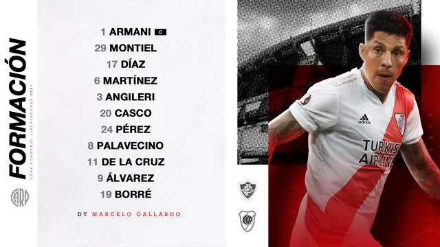 Alineación de River Plate. Foto: River Plate