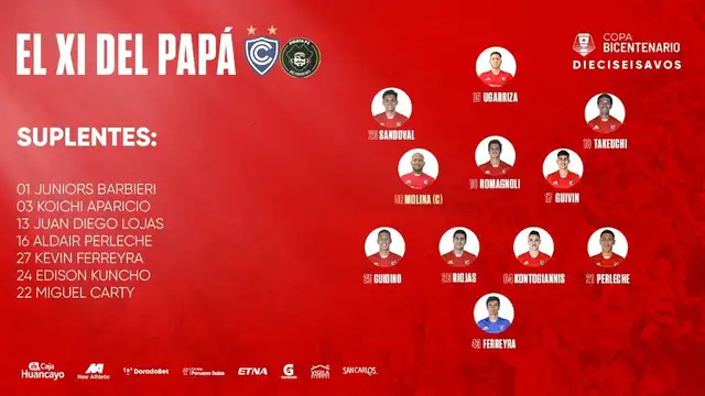 Equipo titular del Papá. Foto: Cienciano