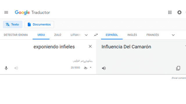 Vía Google Translate: escriben 'Exponiendo Infieles' en el traductor y resultado deja sorprendido a miles [FOTOS]