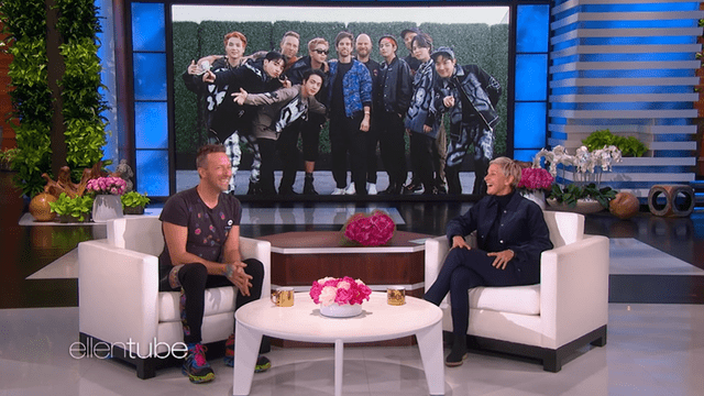 Chris Martin de Coldplay habló de BTS en una entrevista con Ellen DeGeneres. Foto: captura/YouTube