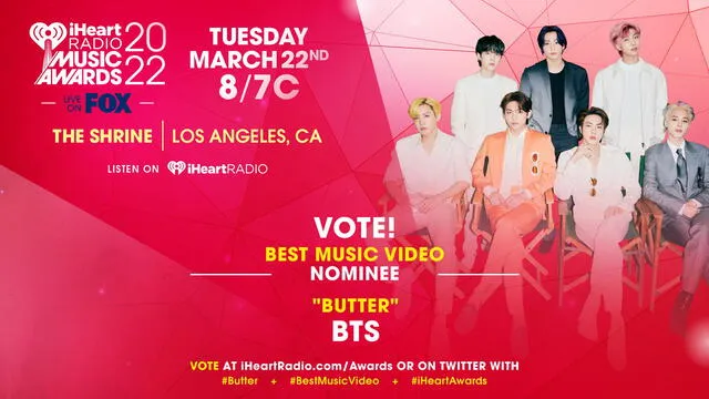 BTS, iHeartRadio Music Awards 2022, nominados