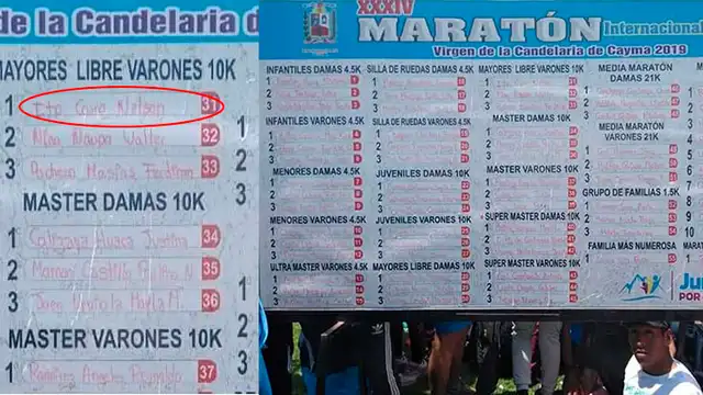 Arequipa: Atleta denuncia fraude en Maratón Virgen de la Candelaria 2019 [FOTOS]