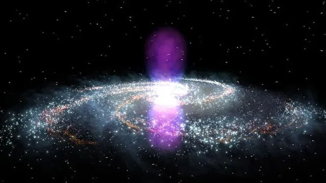 Ilustración de las Burbujas de Fermi. Fuente: NASA.
