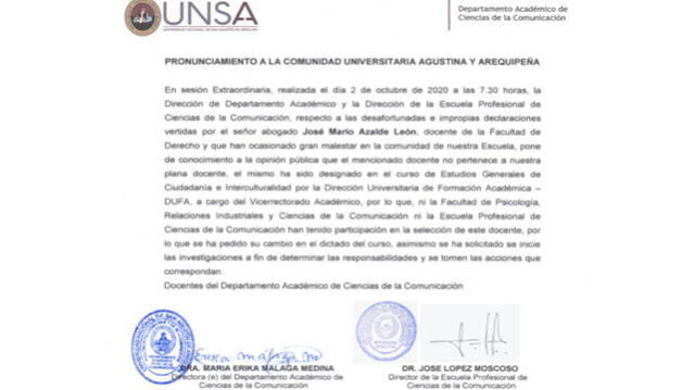 Documento de la Escuela de Ciencias de la Comunicación.