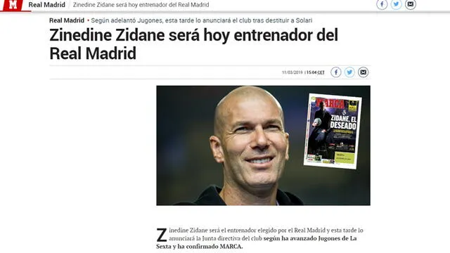 Real Madrid: así informó la prensa mundial el regreso de Zidane [FOTOS] 