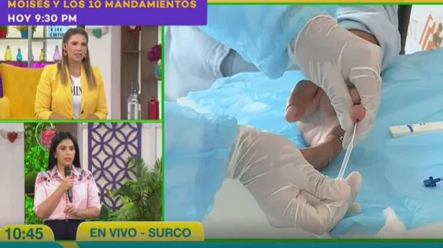 Giovanna Valcárcel se somete a prueba rápida de coronavirus en Mujeres al mando