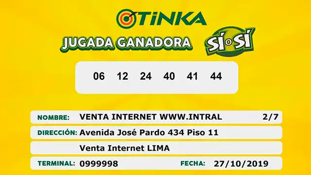 Segundo ganador de la jugada "Sí o Sí".