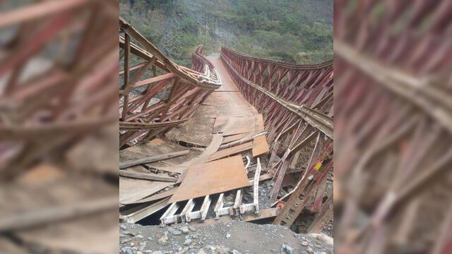 En Cusco puente de Vilcabamba colapsó tras el paso de volquete [FOTOS]