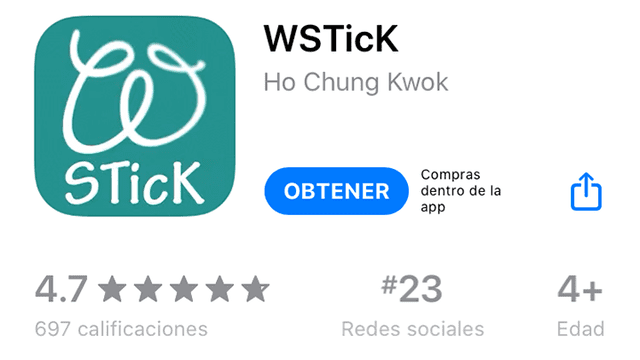 Luego de usar "PicsArt", puedes convertir tus imágenes en stickers utilizando "WStick".