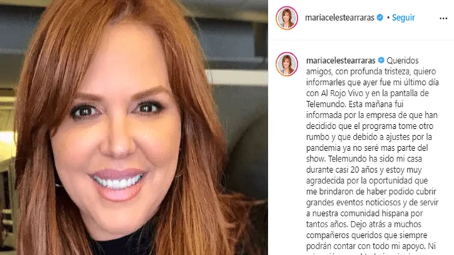 María Celeste Arrarás dio la noticia a través de sus redes sociales. Foto: Instagram.