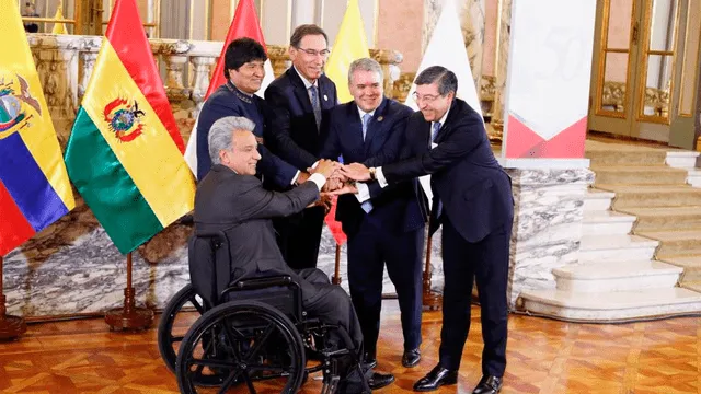 Martín Vizcarra se reunió con presidentes Evo Morales, Lenín Moreno e Iván Duque en Palacio