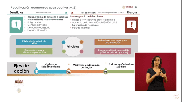 Reactivación de actividades económicas en México desde la perspectiva del IMSS. (Foto: Captura)