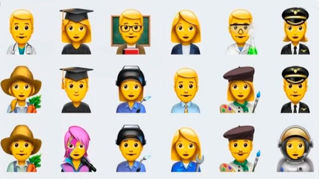 Inclusión de género en los emojis.
