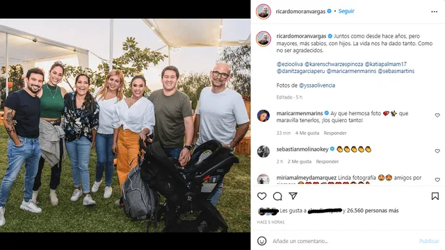 Ricardo Morán se reunió con sus excompañeras de "Yo soy". Foto: Instagram