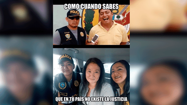 Facebook Viral: Selfie de Keiko Fujimori con policías fue utilizado para crear divertidos memes [FOTOS]
