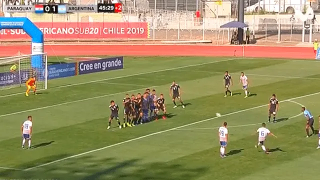 Argentina vs Paraguay Sub 20: Ñamandu pone el empate con golazo de tiro libre [VIDEO]
