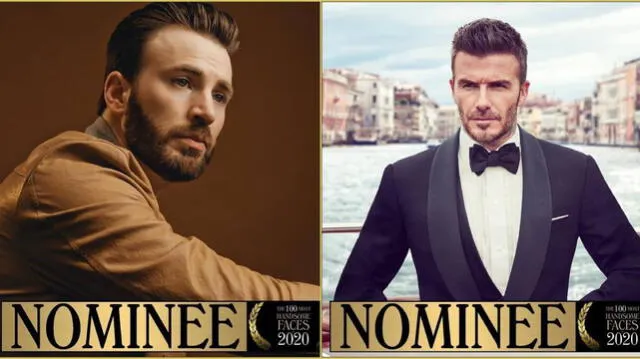 Los 100 rostros más bellos del 2020, Chris Evans, David Beckham