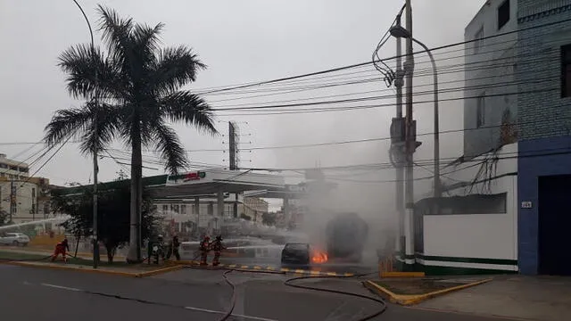 Breña: Bomberos controlaron incendio en grifo ubicado frente al Hospital del Niño [VIDEO]