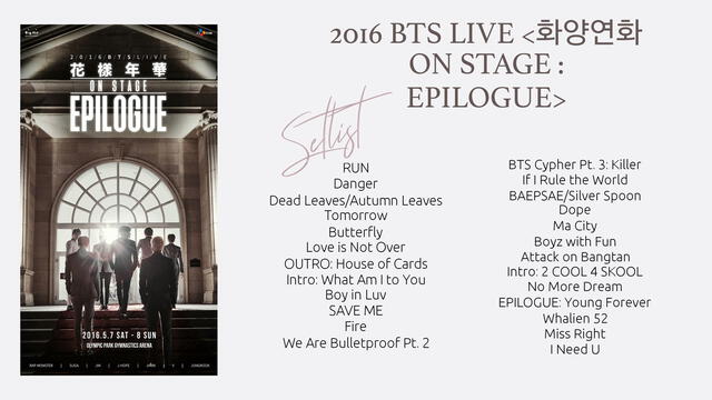 Setlist BTS