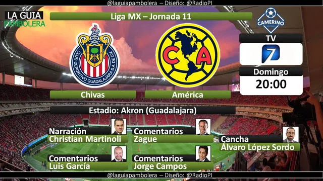 Chivas vs. América por TV Azteca 7. Foto: La Guía Pambolera