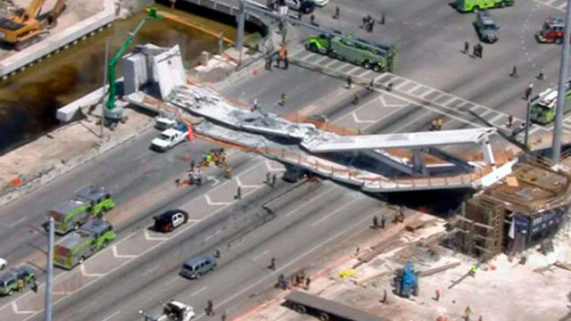 Puente de Miami sí colapsó en marzo del 2018.