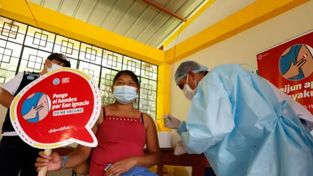 Población awajún de San Ignacio acudió a vacunarse contra la COVID-19