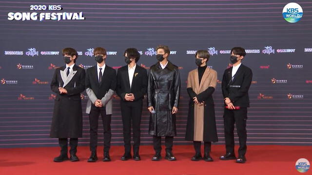 BTS en la alfombra roja del KBS Song Festival 2020. Foto: KBS