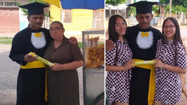 Vendedor de canchita celebra sueño cumplido al graduarse de la universidad a los 52 años