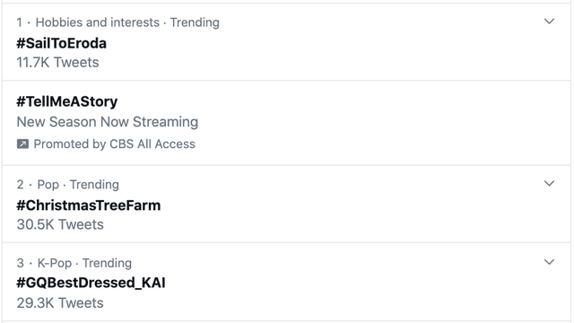 El hashtag #CGBestDressed_KAI es tendencia en Twitter. 5 de diciembre 2019.
